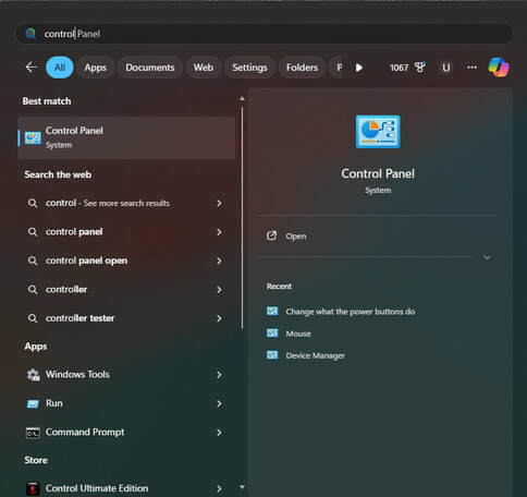 Otvori Control Panel (možete ga pronaći kroz Search ili Start Menu)